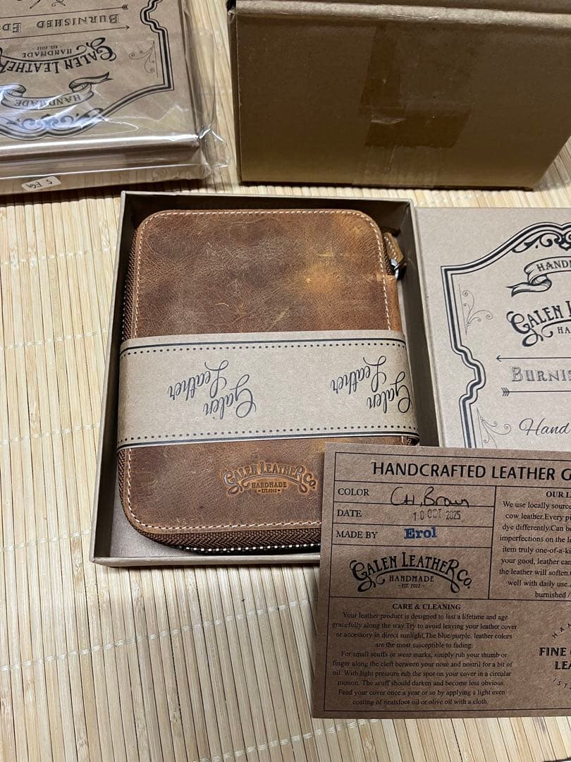 ガレンレザー ハンドメイド筆箱 10本差しクレイジーホースブラウン