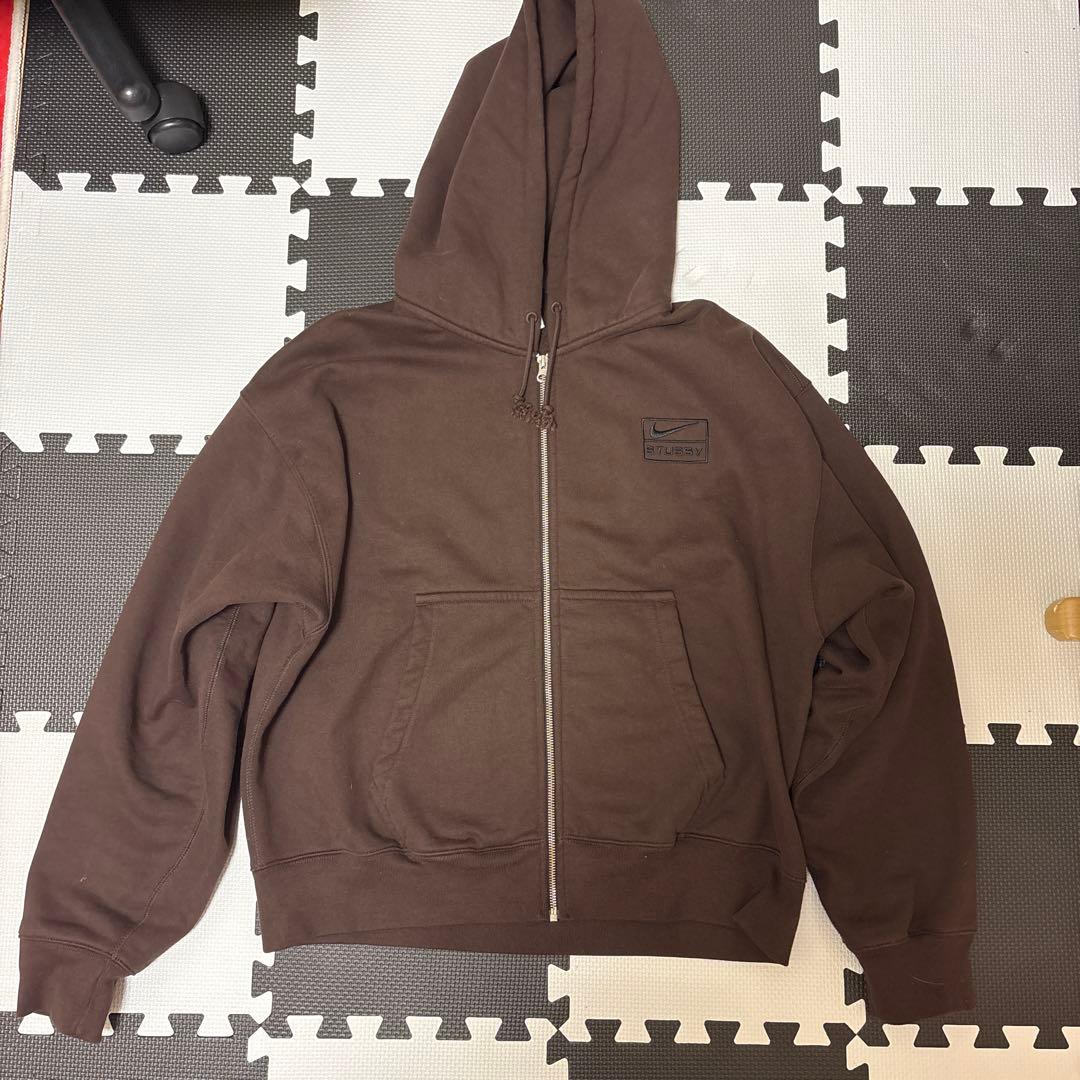 【希少sサイズ】Nike Stussy ジップ パーカー (ブラウン)