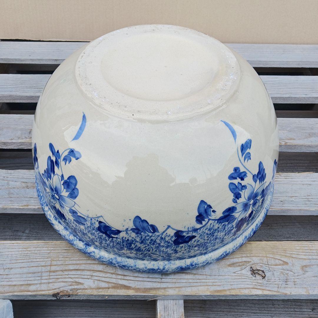 新品 特大50 陶器 睡蓮鉢 メダカ鉢 難有 ラリマーブルー スカイブルー