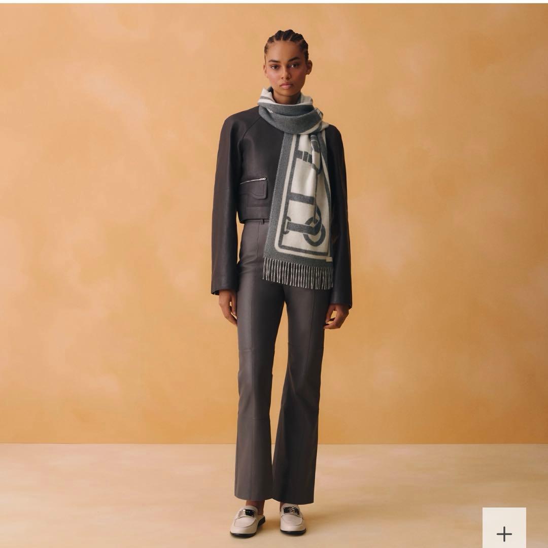 新品未使用　エルメス　HERMES カシミヤマフラー 《コーチング》　グレー