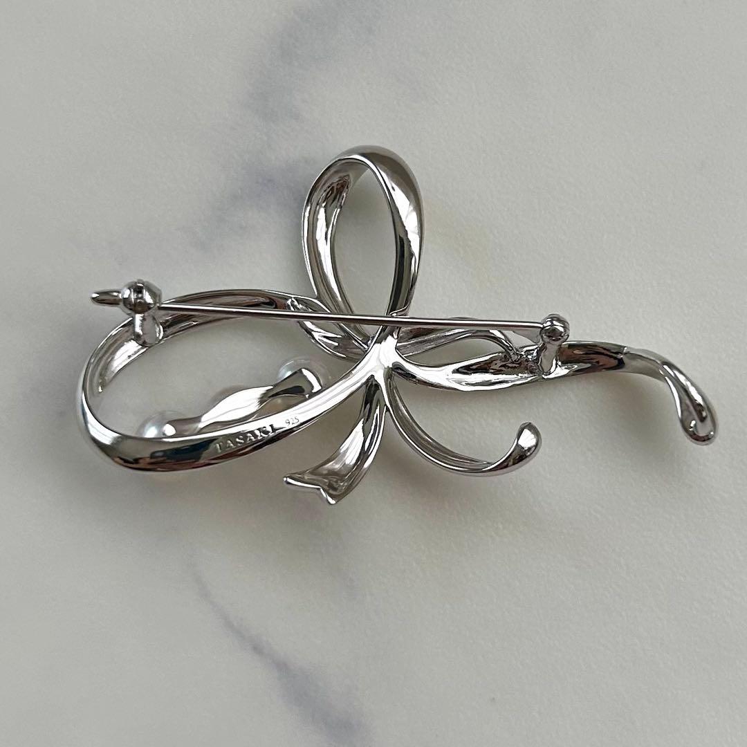 タサキ ブローチ パール 本真珠 3粒 6.2mm TASAKI刻印 シルバー