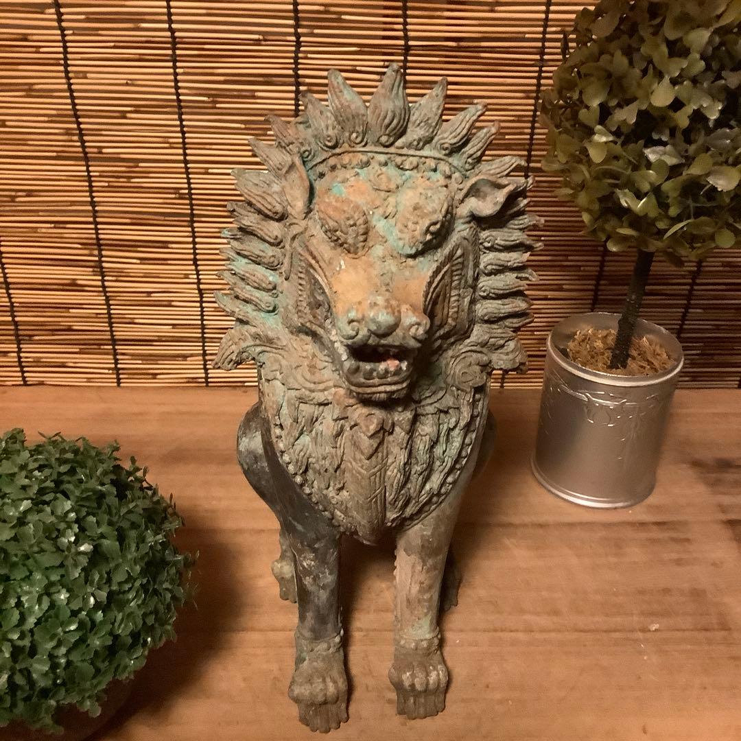 中国唐代「聖獣・唐獅子」神獣・霊獣・魔除け・守護・初唐様式・青銅・