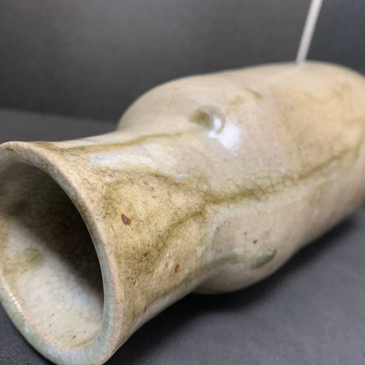 唐津焼 花入 花瓶 オブジェ 朝鮮唐津 唐津 流釉 時代 癒しグッズ