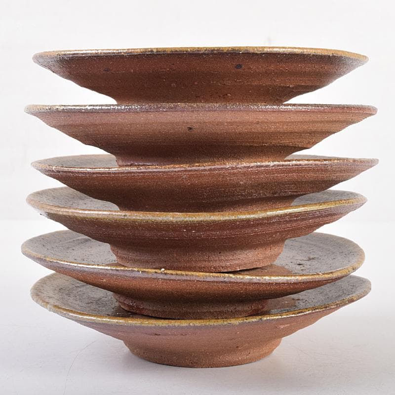 和食器 備前焼 五子窯 前嶋五一郎作 小皿 六客 共布共箱