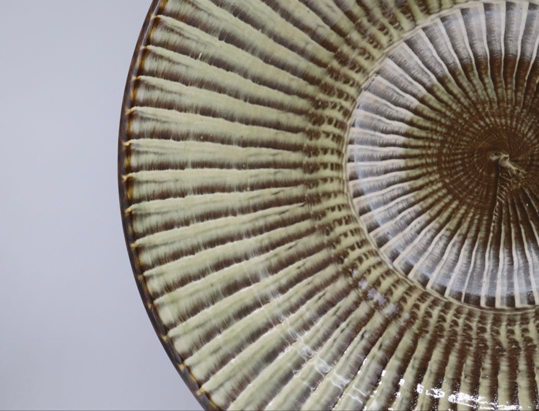 小鹿田焼　大皿　置物　共箱　送料込み1101