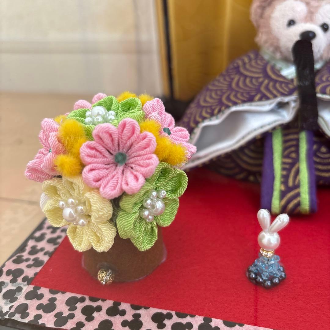 ダッフィー＆シェリーメイ　雛人形　ケース付き　ハンドメイド