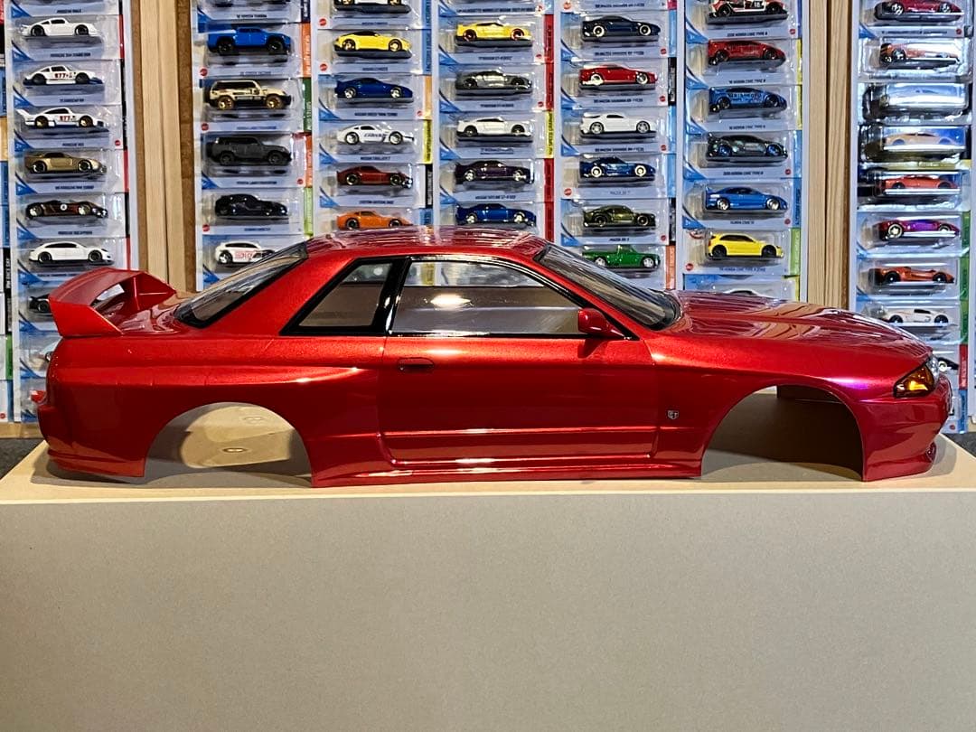タミヤラジコン 日産スカイラインGT-R 塗装済 スペアボディ R32メタレッド