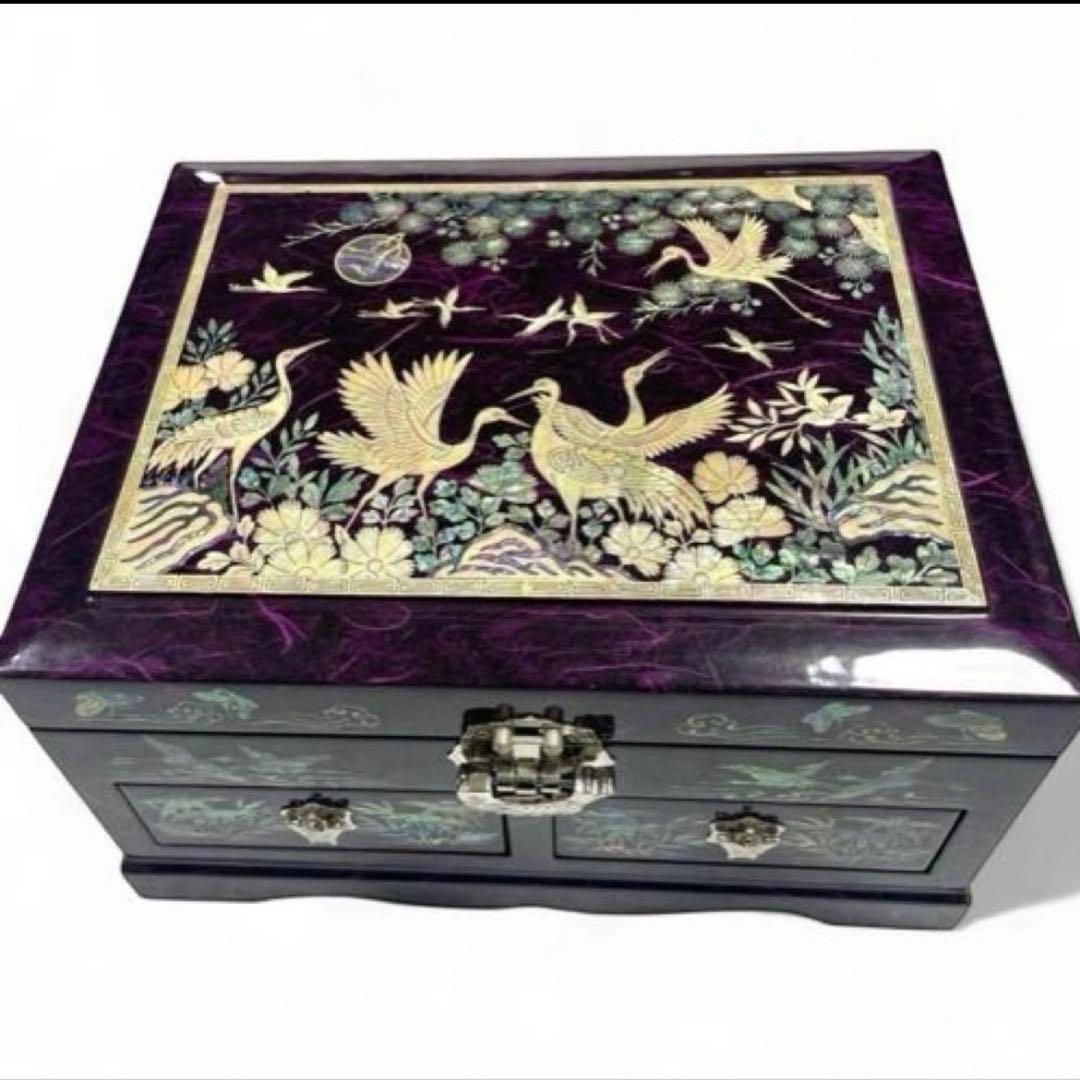 美しい✨ 韓国　螺鈿細工 漆器 小物入れ 宝石箱ジュエリーボックス伝統工芸