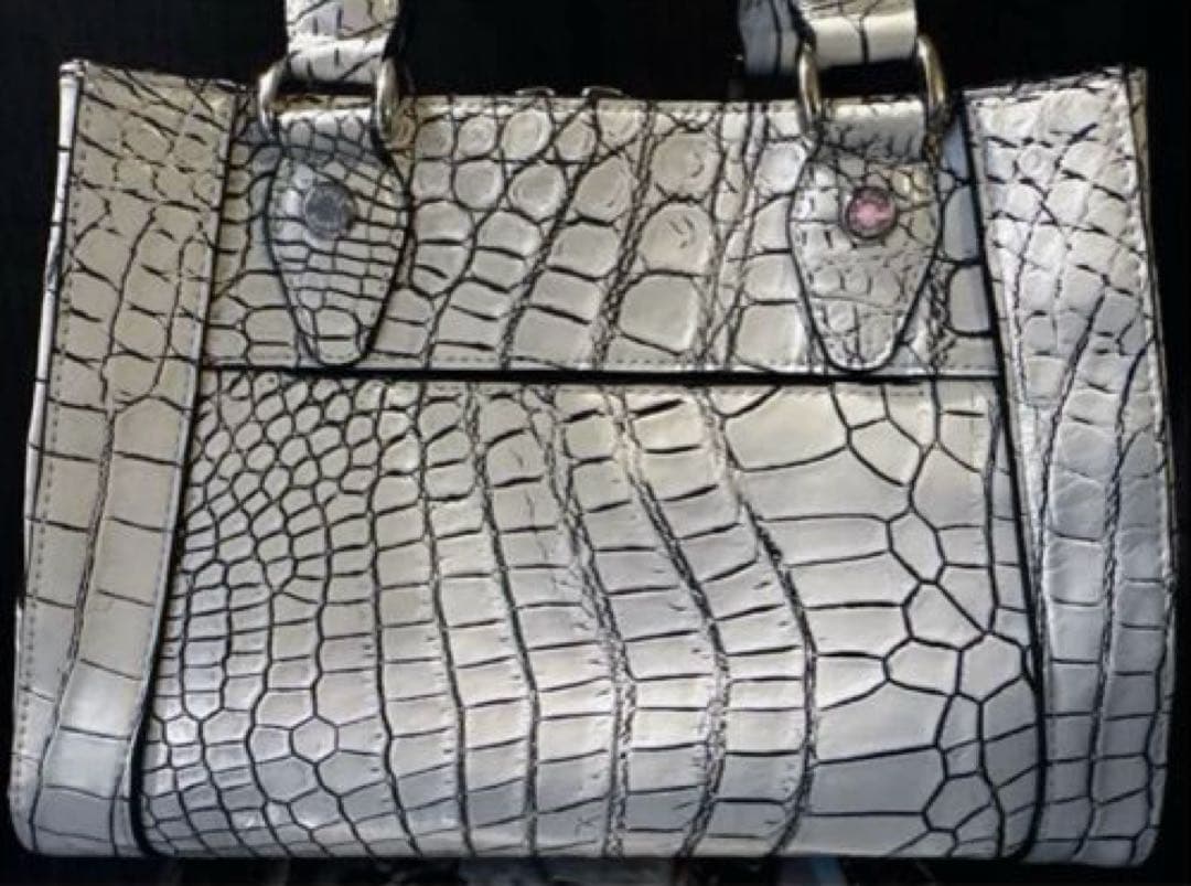 極美品 CROIX  リアルクロコレザー ハンドバッグ ミニトート