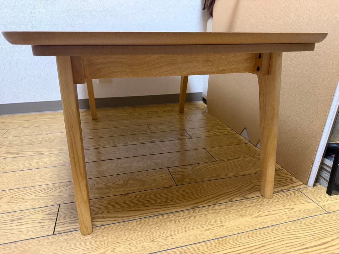 オーク材 北欧風 こたつテーブル 90cm × 60cm パーソナル コンパクト