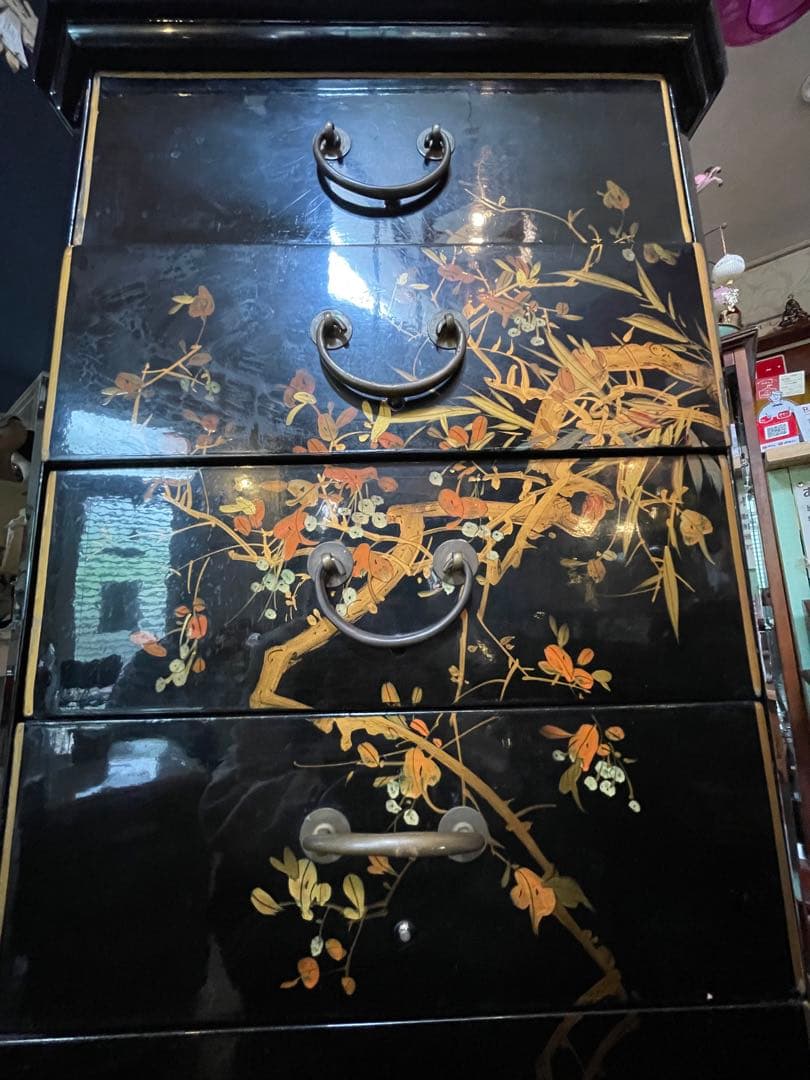 値下！中国家具 宝石棚 花鳥画 シノワズリ家具