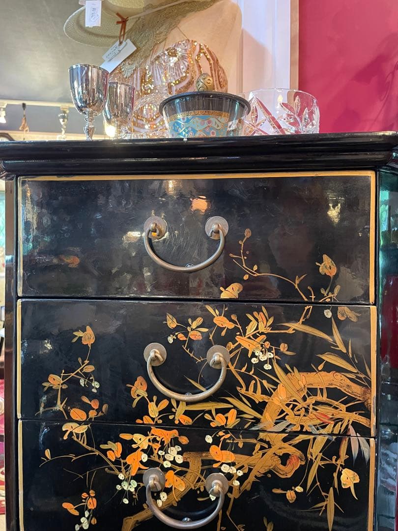 値下！中国家具 宝石棚 花鳥画 シノワズリ家具