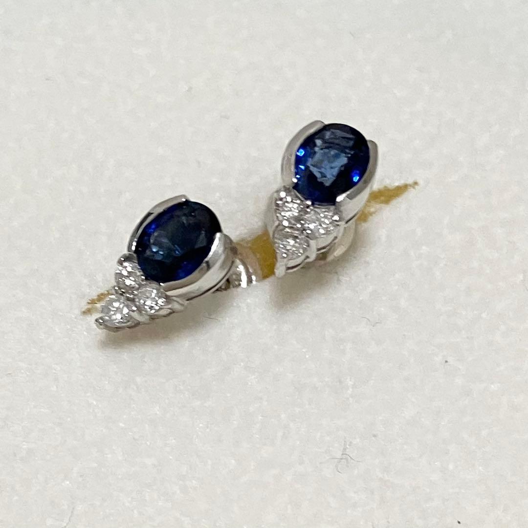 Pt900✨サファイア ピアス ダイヤモンド