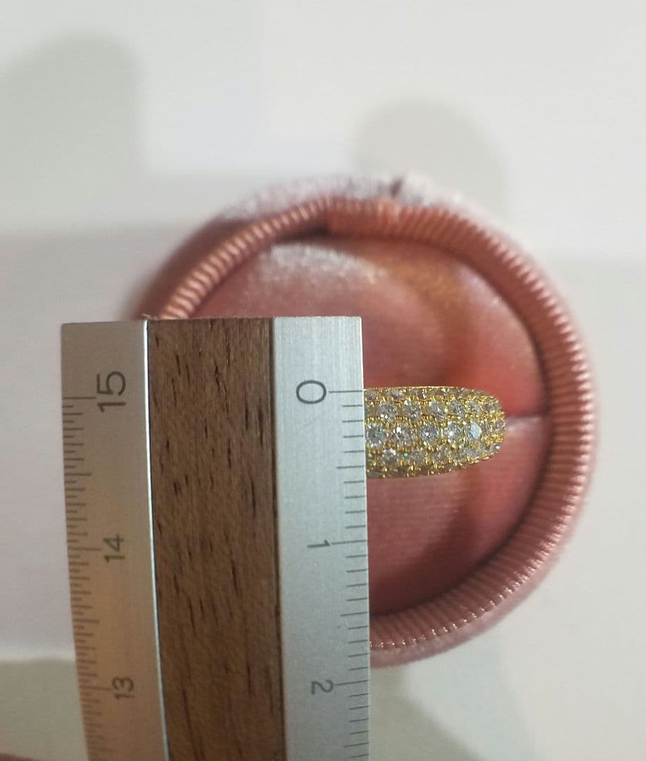 Mayu！最高級モアサナイト　6ミリ　パヴェハーフエタニティリング　YG