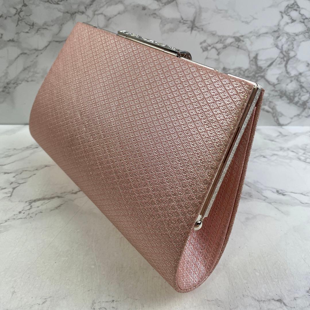 佐賀錦織 ピンク×銀 和柄 振袖 着物 和装用バッグ 草履23㎝ M 2点セット