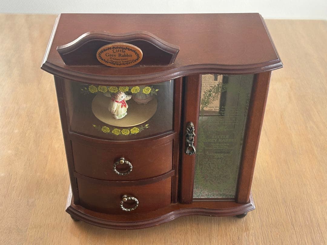 【リトルグレイラビット】 木製 ジュエリーボックス（オルゴール付き）