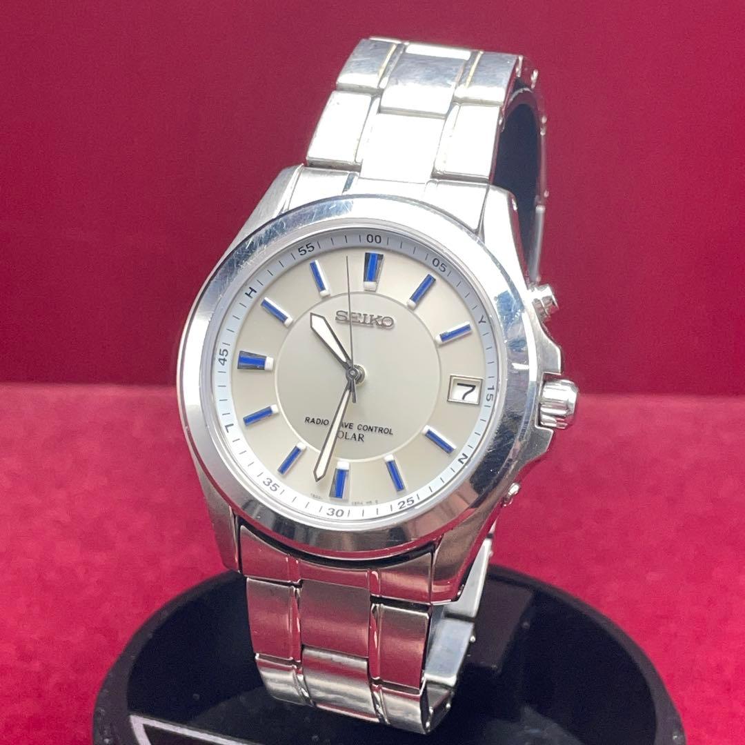 SEIKO RADIO WAVE CONTROL ソーラー 電波時計 純正ブレス