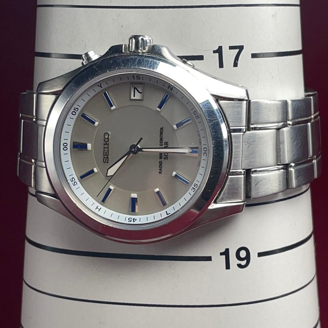 SEIKO RADIO WAVE CONTROL ソーラー 電波時計 純正ブレス