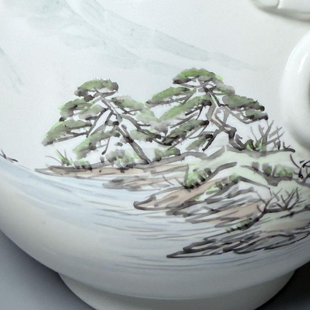 オールド深川製磁 山水図花瓶 銘有 昇然 高さ20.2cm インテリア