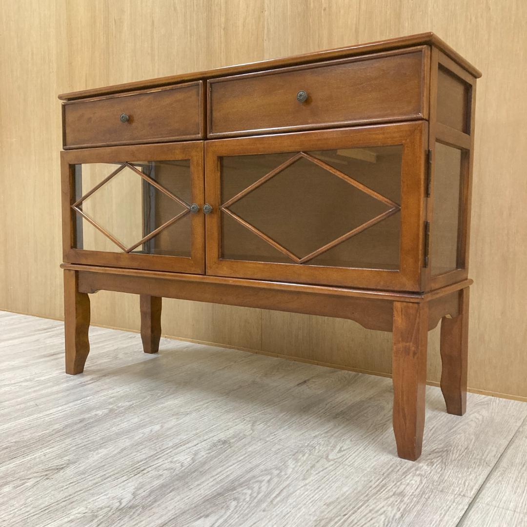 アンティーク調　飾り棚　キャビネット　クラシック 楽天市場】キャビネット ガラスキャビネット 食器棚 書棚 ナラ無垢