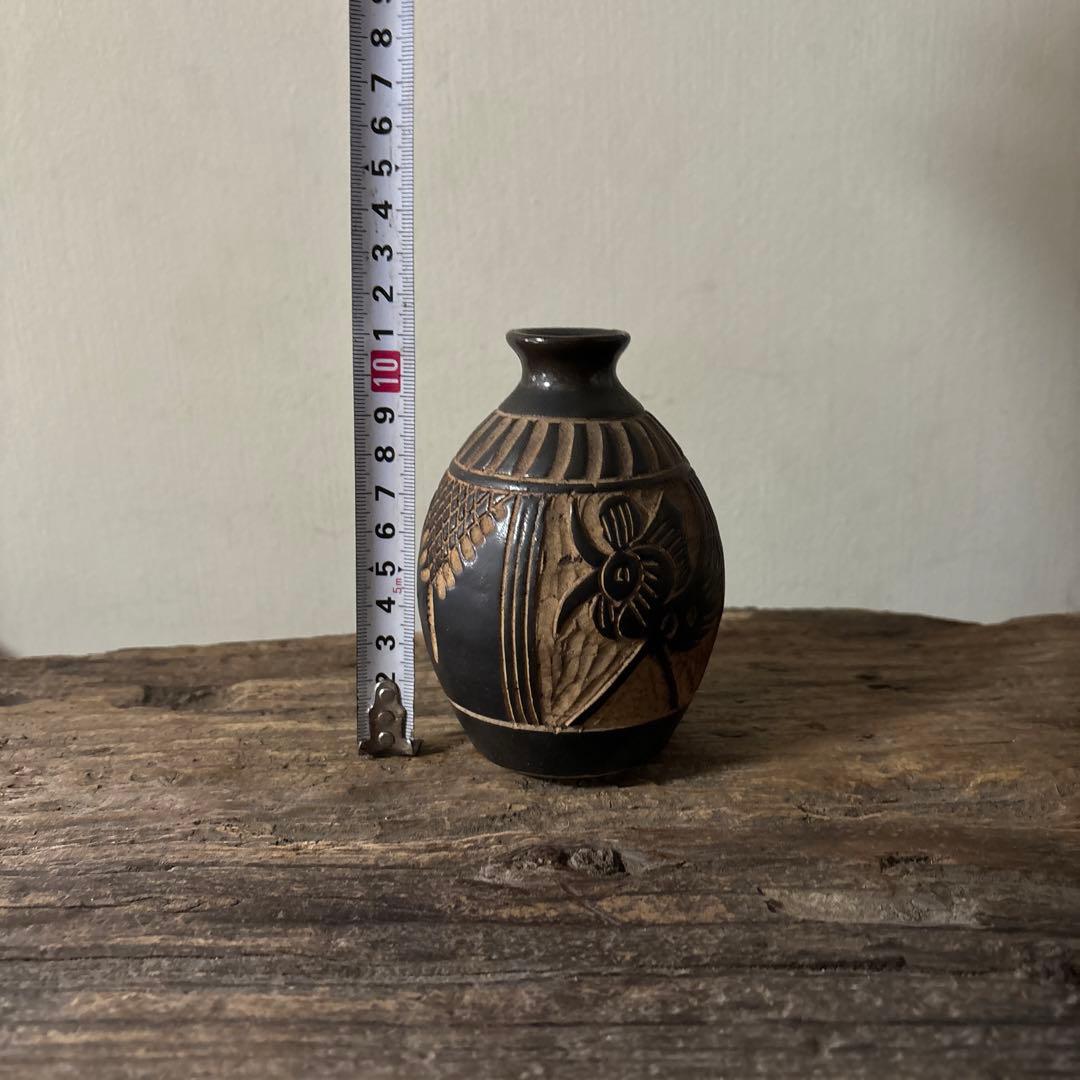 琉球　古典焼　小壺　③壺屋焼　やちむん　古民芸　アンティーク　骨董品　検:李朝.