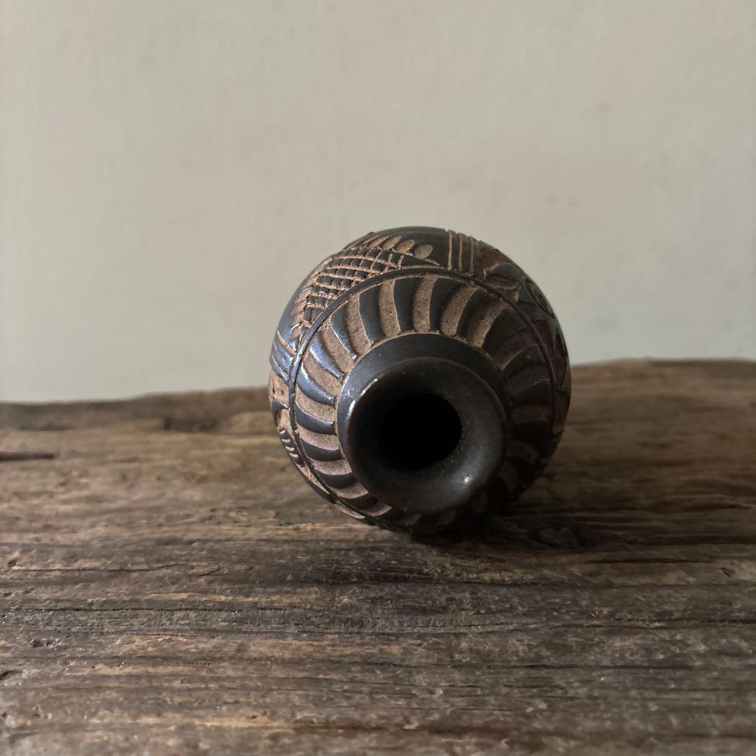 琉球　古典焼　小壺　③壺屋焼　やちむん　古民芸　アンティーク　骨董品　検:李朝.