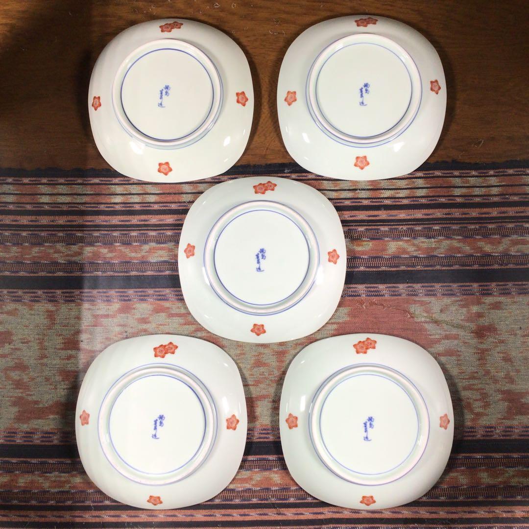 冬うー特価』 鍋島焼 其泉 桃 角皿 5枚 - メルカリ