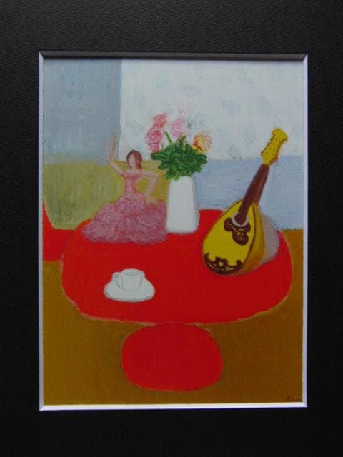 柴田賢治郎、【赤いテーブルの静物 '04 (C)】、希少な画集画