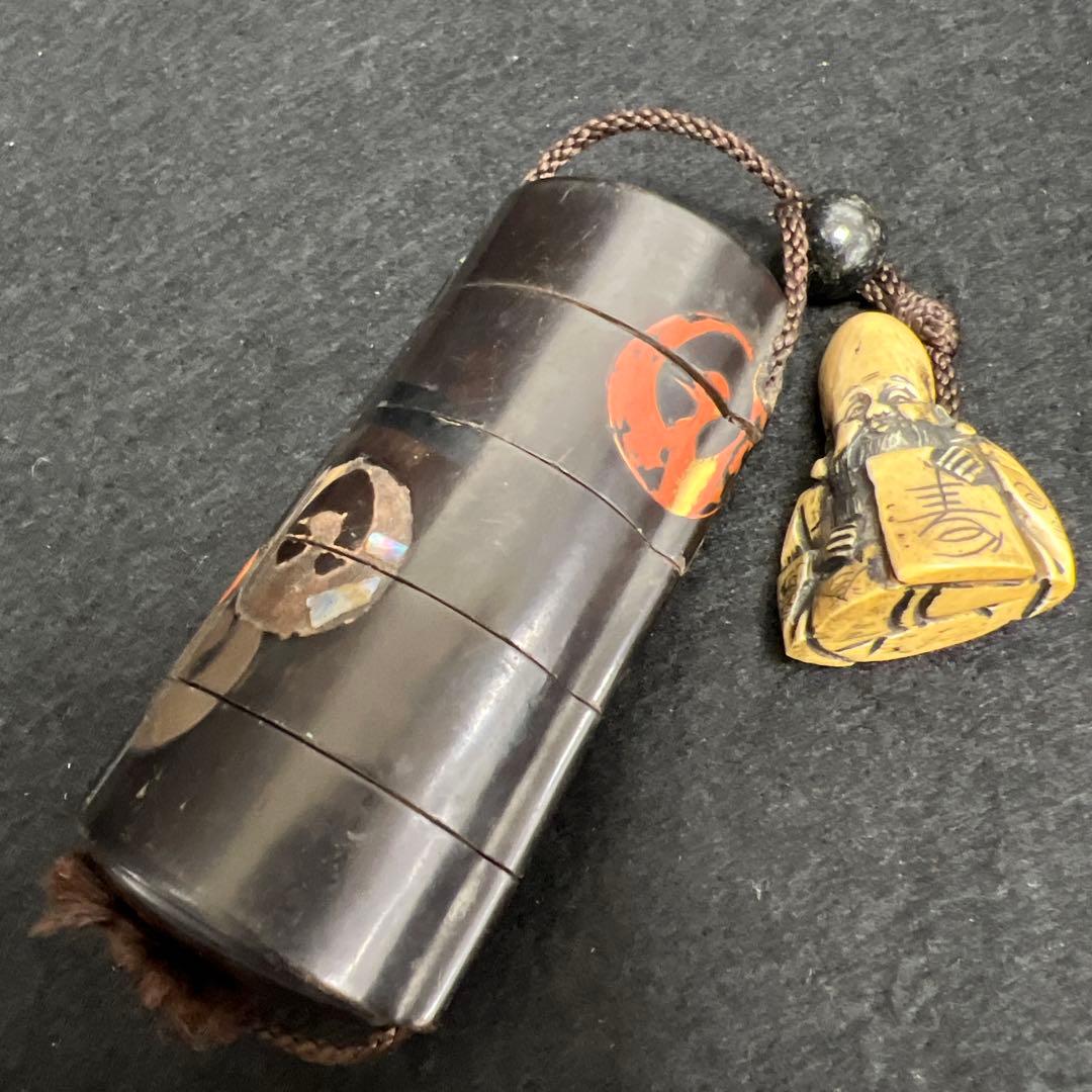 江戸時代　五段印籠、極上根付　73g 東Y7-1203☆2F