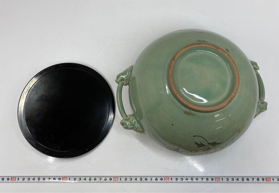 専用 柳海剛 取手付獅子耳 水指 高さ20㎝ 東ま5-1118①