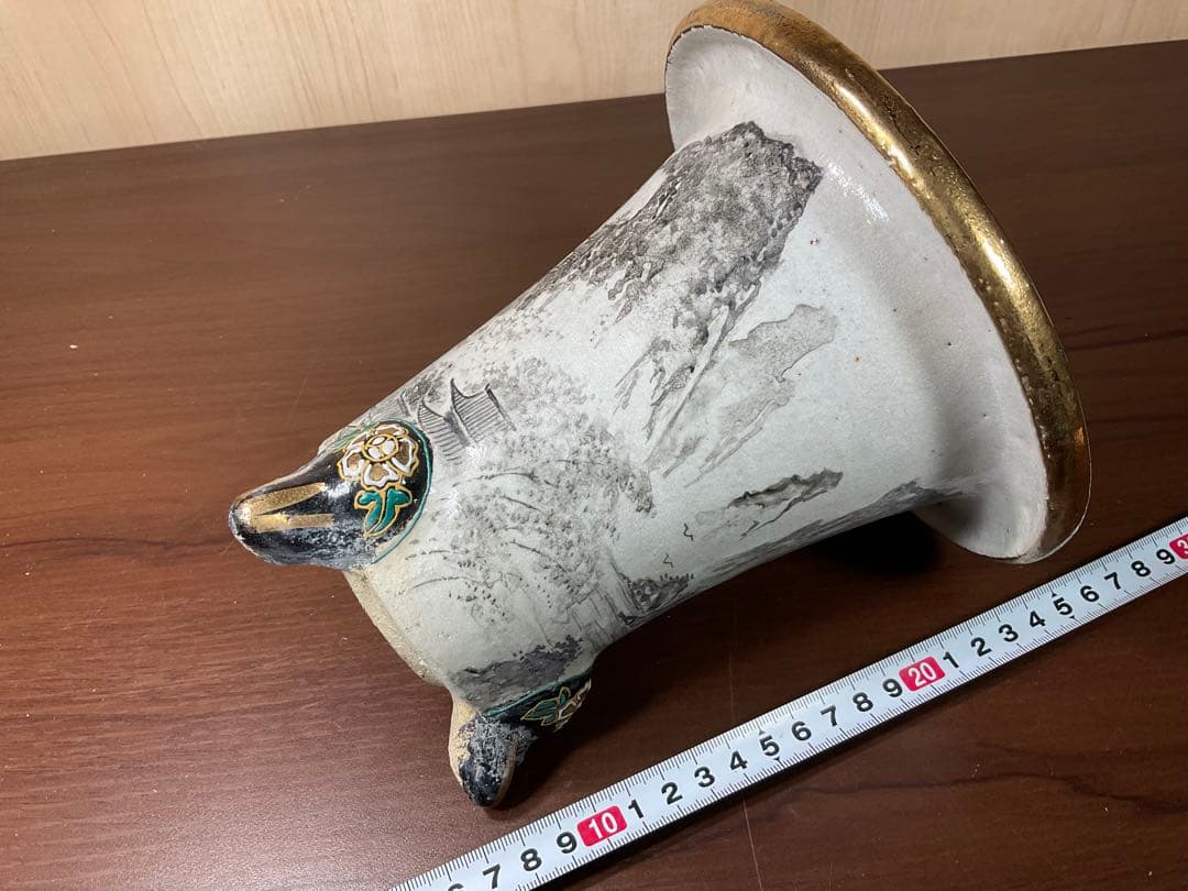 時代物蘭鉢」 山水図盆栽植木鉢