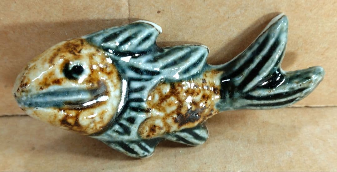 金城次郎 魚箸置(3点一組）共箱 栞 人間国宝 美品 壷屋焼 やちむん