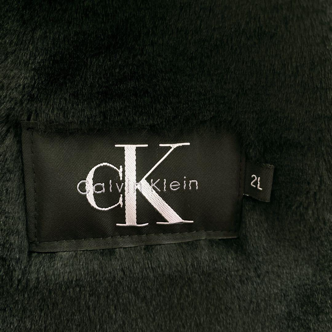 パ*歳様   カルバンクライン　ブラック　コート　ムートン