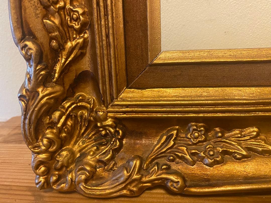 697 木製フレーム アンティーク額縁 ゴールドフレーム 金フレーム 木製