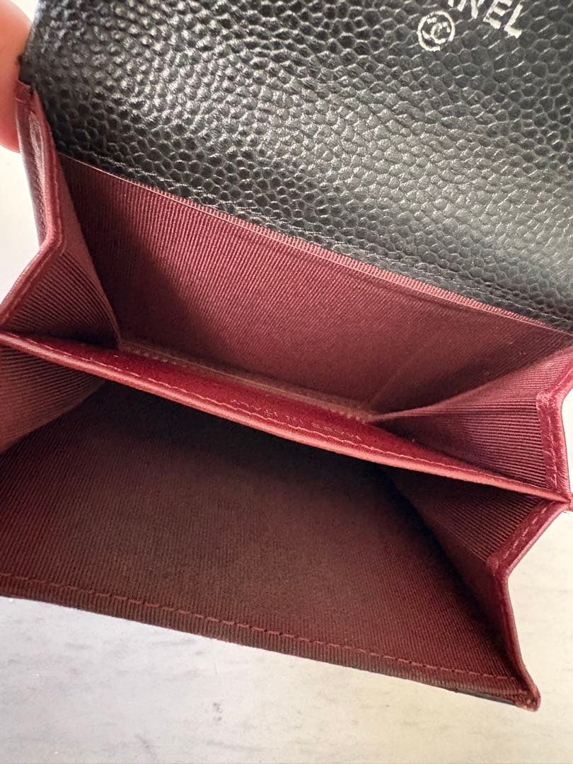 CHANEL マトラッセ・キャビアスキン・ケース／美品