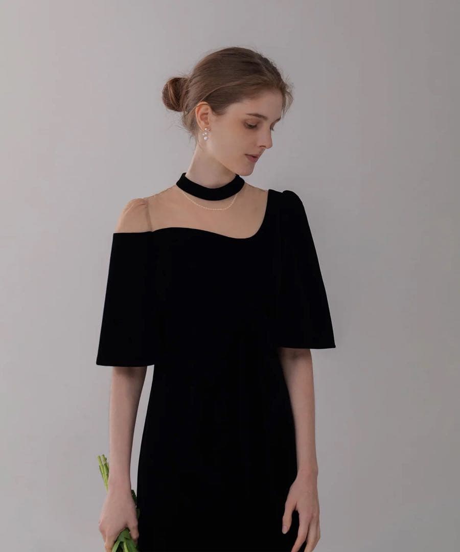 LEJA シアーベロアIラインワンピースドレス