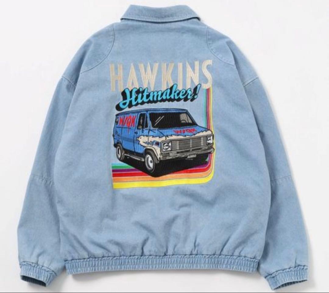 STRANGER THINGS】ニコアンド デニムブルゾン ライトブルー M - メルカリ