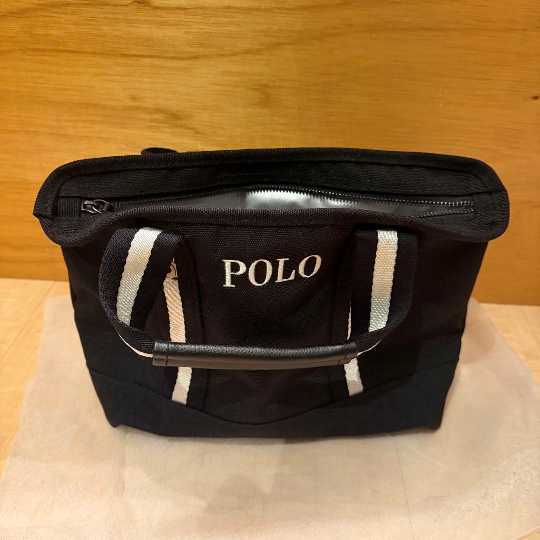 Polo Bear刺繍の黒トート カートバッグ