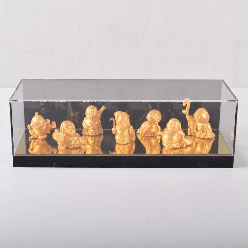 銅塗金　七福神　縁起物　置物　25体まとめて　ケース付　M　7306