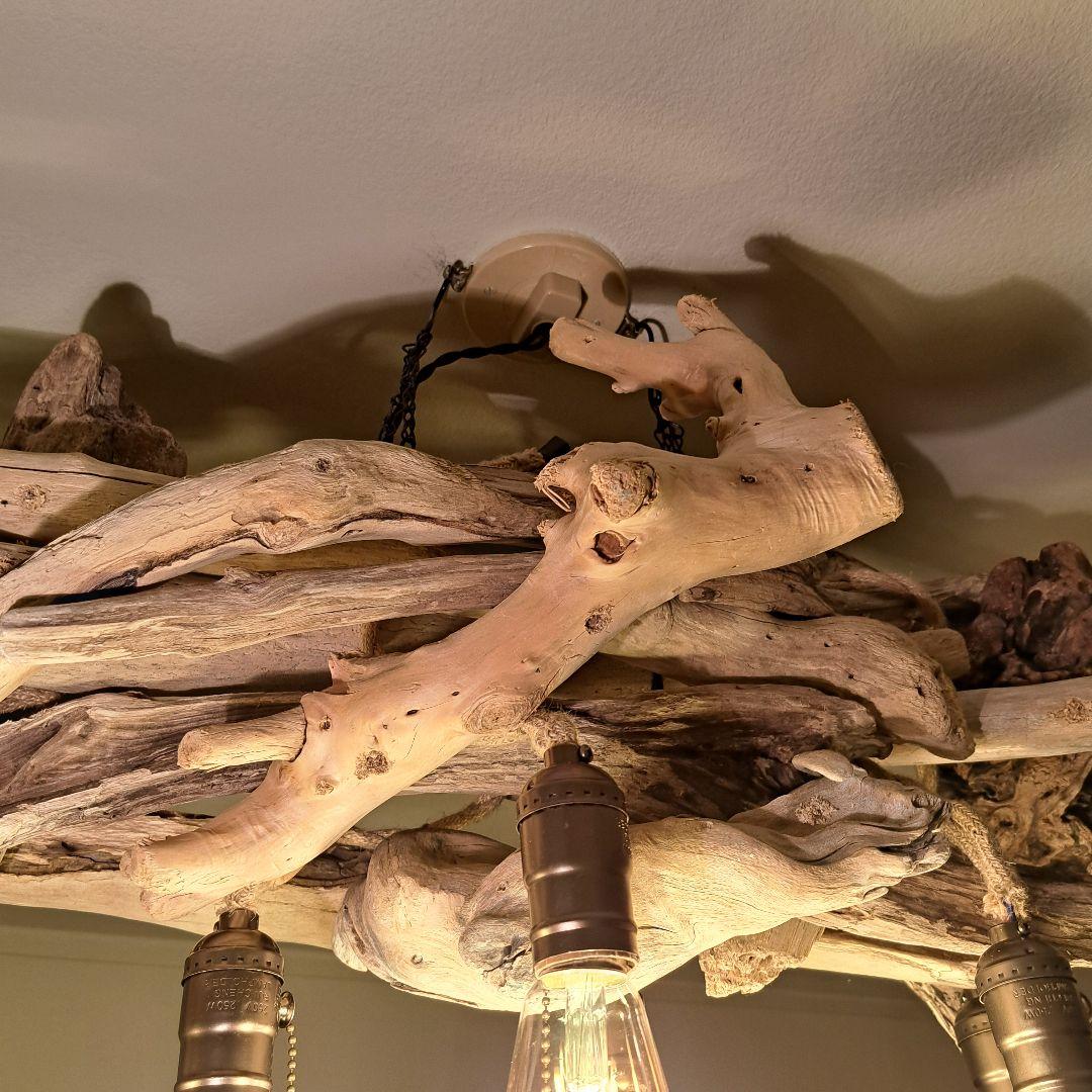 流木インテリア　ヴィンテージ　 エジソン球付　6〜15帖　洒落たペンダントライト