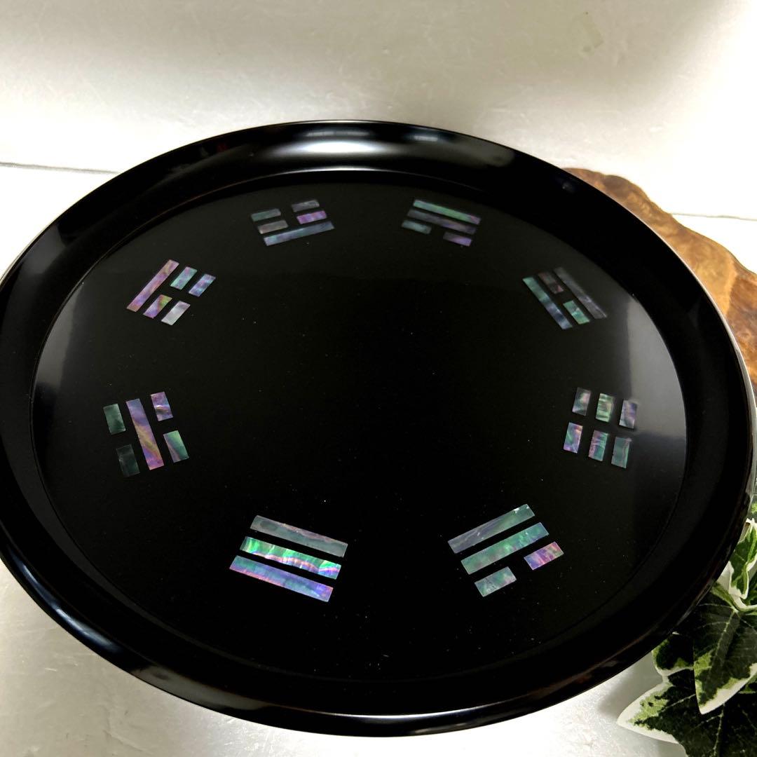 未使用　螺鈿　青貝嵌入　真塗　漆塗　八掛盆　乱盆　丸盆　茶道具　茶道　裏千家