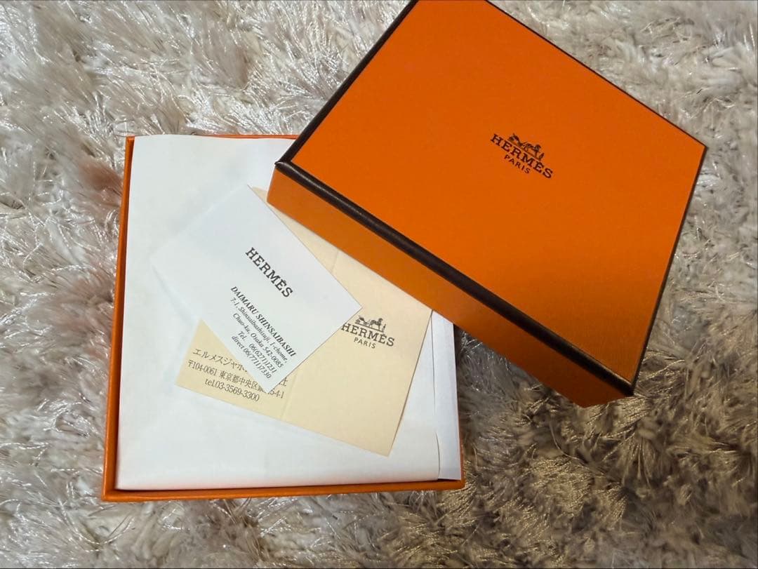 HERMES ブルー レザー ケース