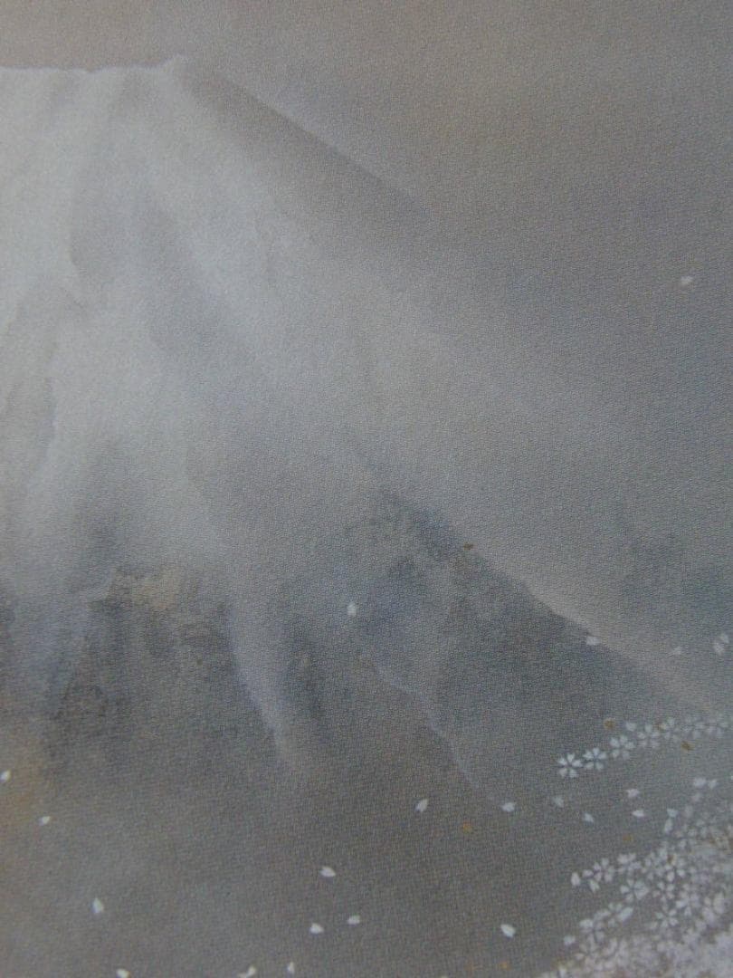 浜田泰介、【富士と桜】、希少な額装用画集より、状態良好、新品額装付