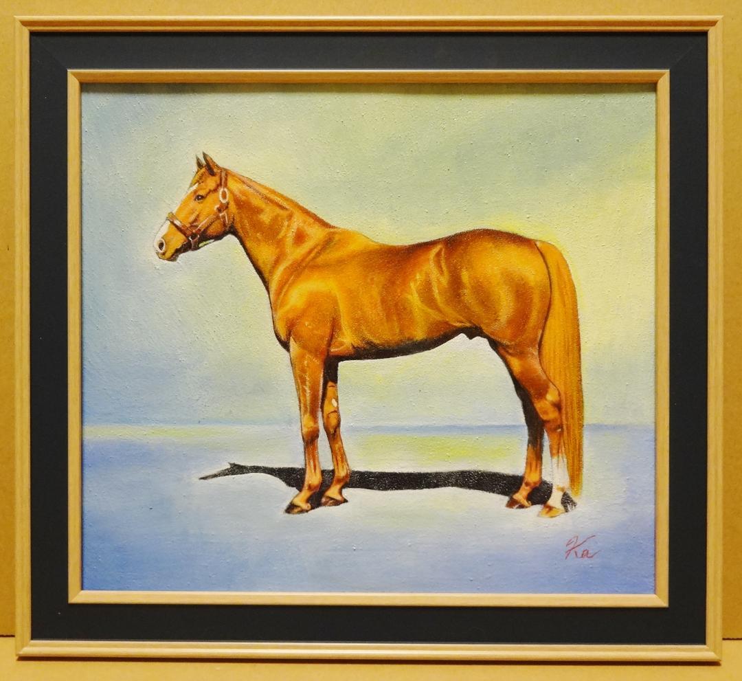 上鈴木正一 油彩画 色紙大『オルフェーヴル号立ち姿』新作原画