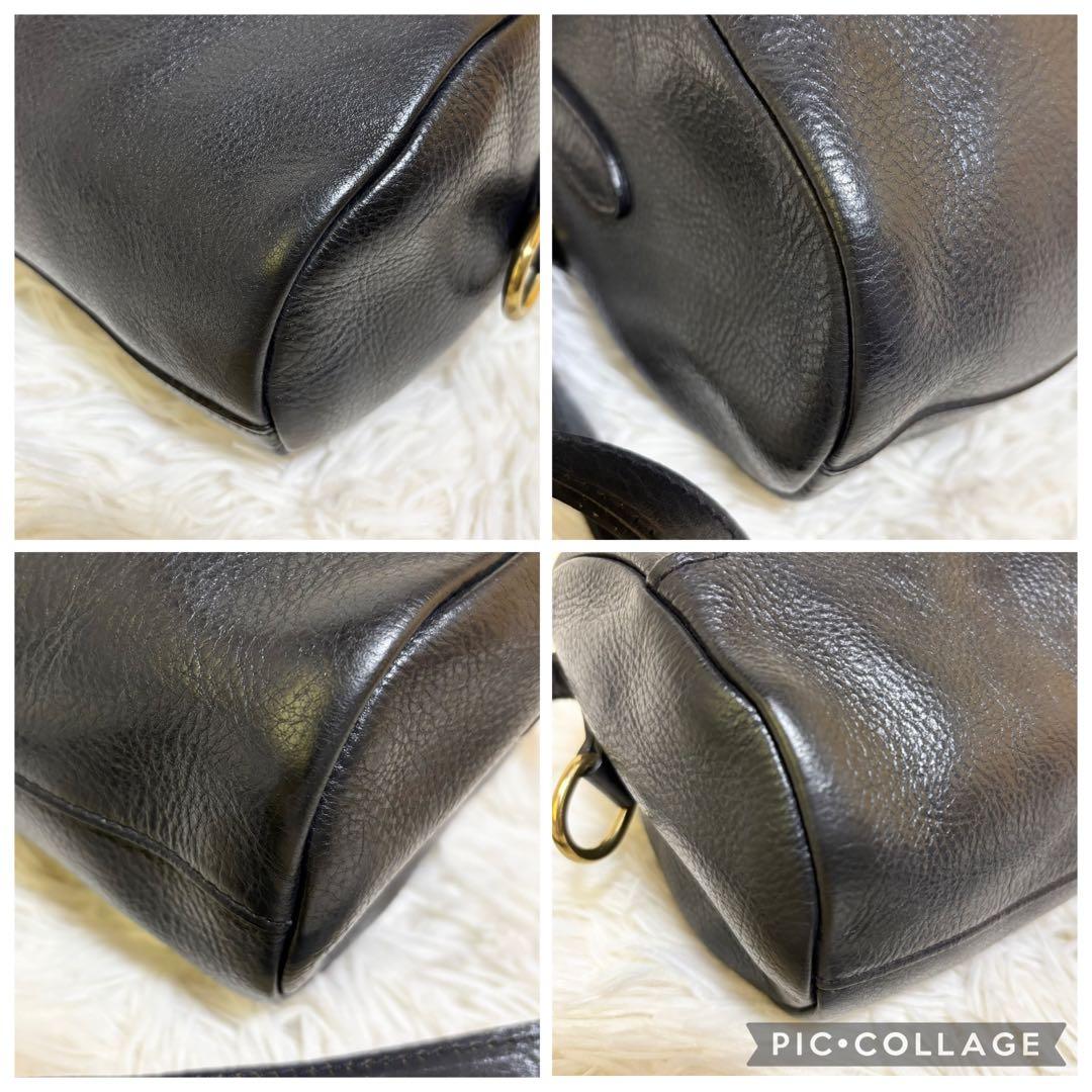 ✨美品✨希少 イルビゾンテ ショルダーバッグ 斜め掛け 筒型 レザー ブラック