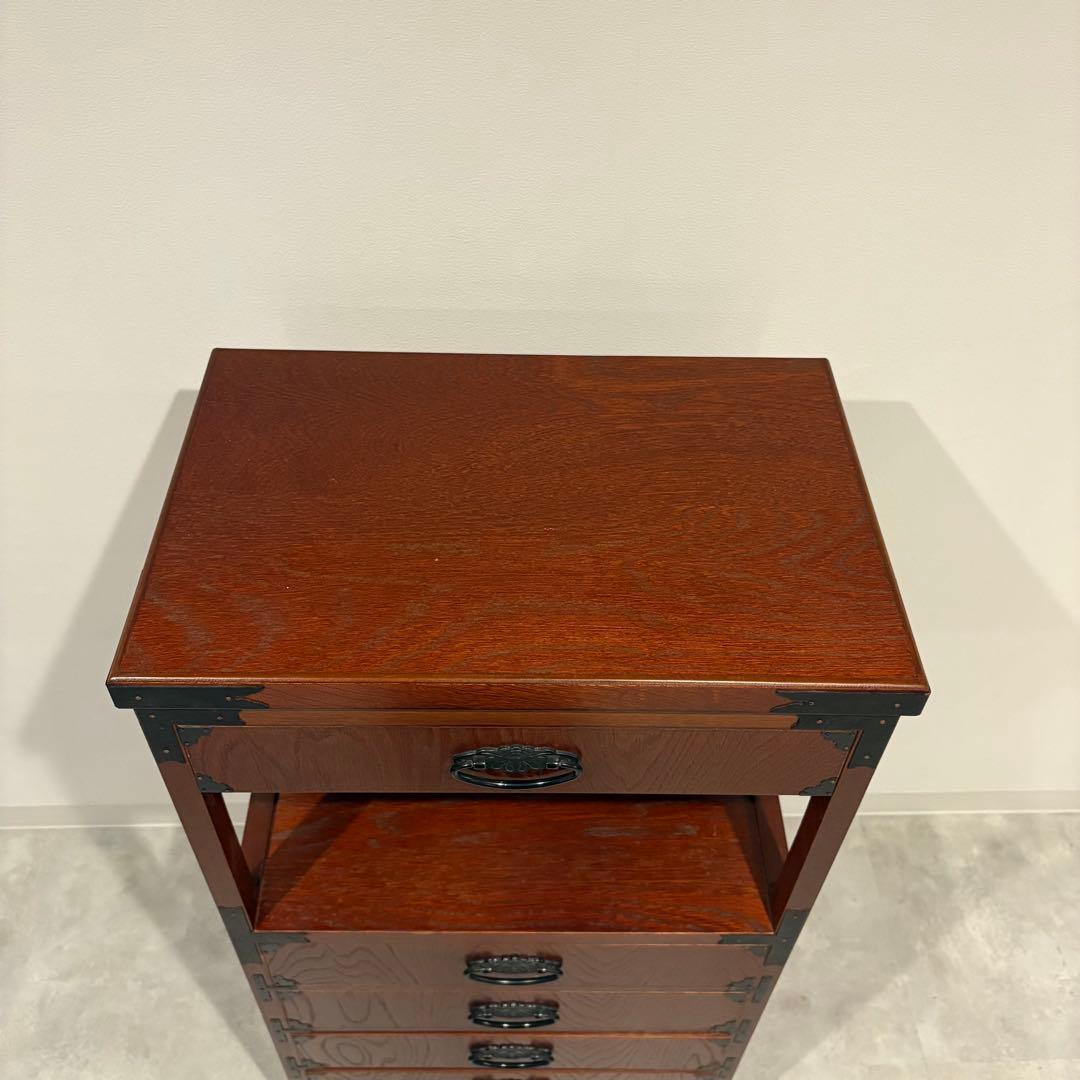 福島民芸 民芸家具 電話台 6段チェスト｜福島民芸 民芸家具 電話台