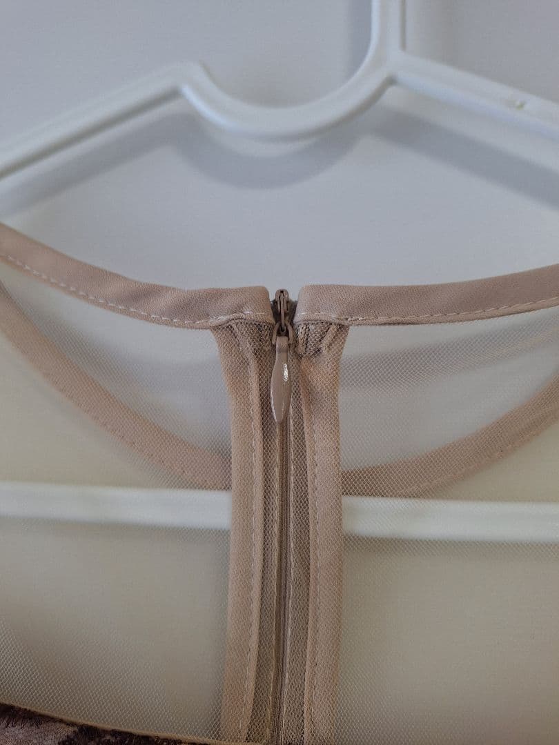 Leja チュールパイピングリーフ ベルト付き Aラインワンピース