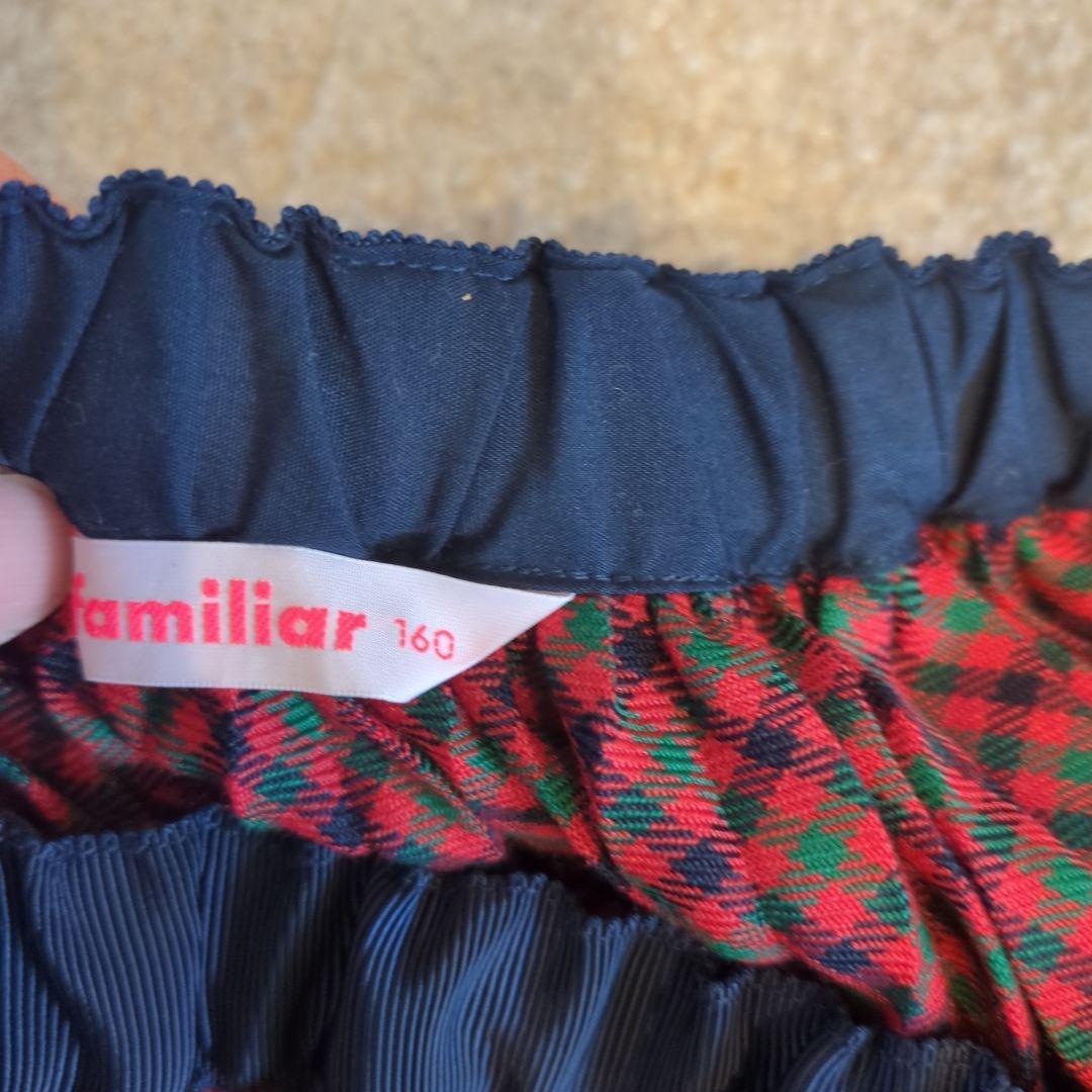 familiar チェック プリーツスカート 160