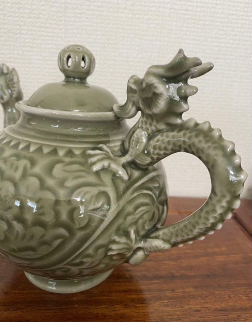 中国美術 龍泉窯 茶器 急須 煎茶道具 年代物 唐物 希少品 箱付