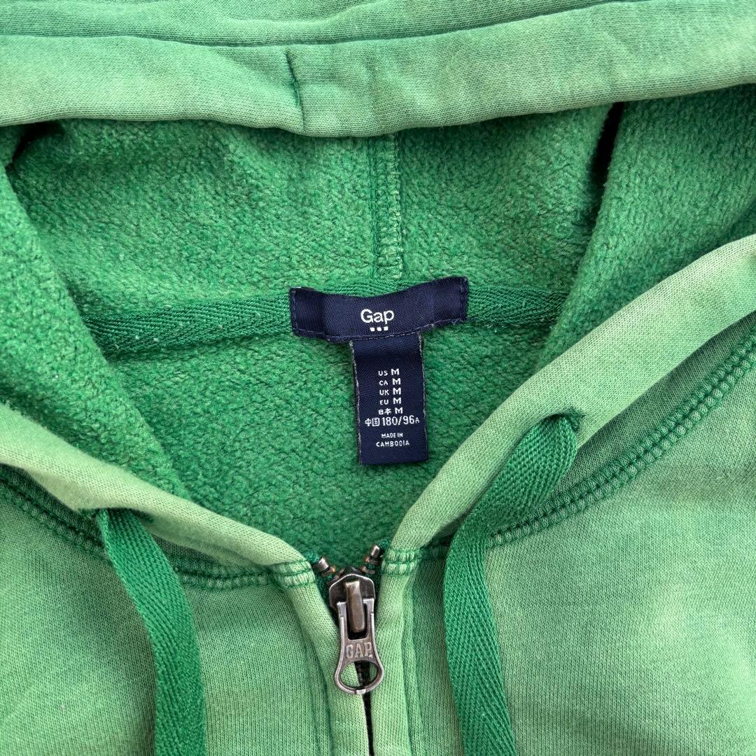 00s oldgap 鬼フェード 黄緑 ジップパーカー ロゴドン 雰囲気 シティ